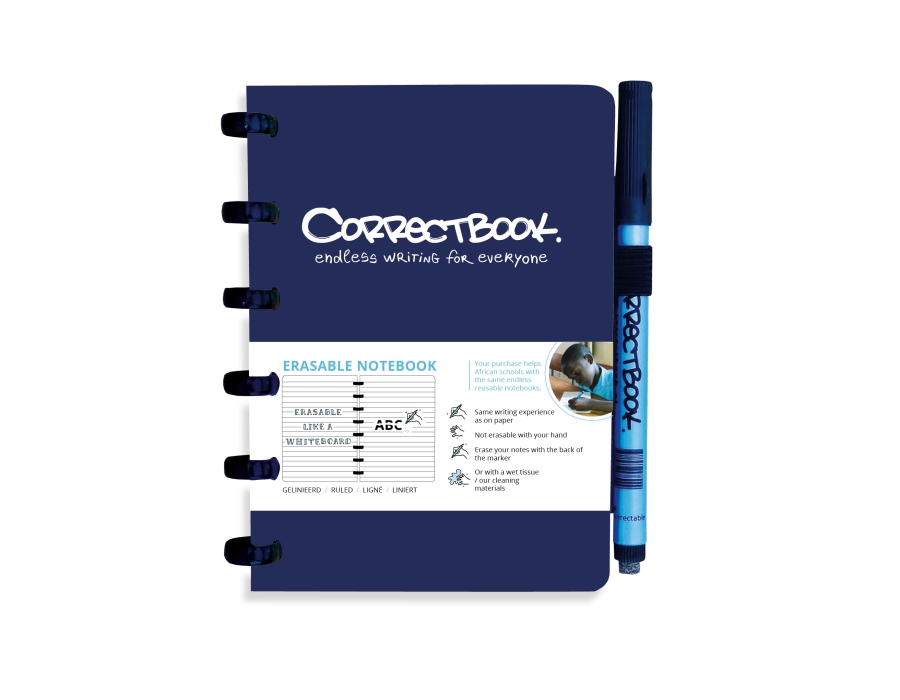 Correctbook Notitieboek A4- Marine blauw lijntjes